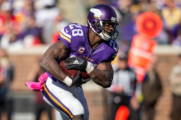 Adrian Peterson Downgraded to Questionable for Sunday's Game